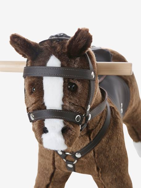 Cheval à roulettes en bois FSC® blanc+brun+marron - vertbaudet enfant 