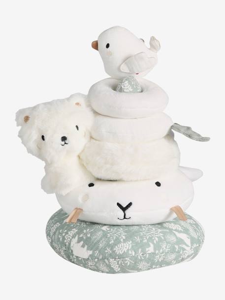 Tour à empiler en tissu DANS LES BOIS vert sauge - vertbaudet enfant 