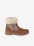 Boots enfant fille cuir fourrées et zippées camel - vertbaudet enfant 