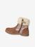 Boots enfant fille cuir fourrées et zippées camel - vertbaudet enfant 