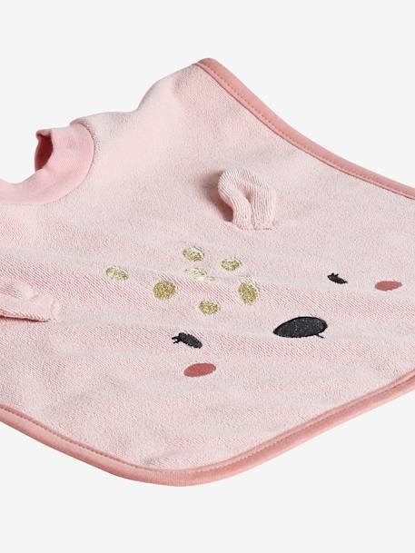 Grand bavoir à enfiler bois de rose+écru+ourson+tigre+vert - vertbaudet enfant 