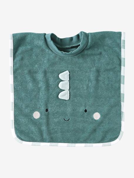 Grand bavoir à enfiler bois de rose+écru+ourson+tigre+vert - vertbaudet enfant 