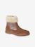 Boots enfant fille cuir fourrées et zippées camel - vertbaudet enfant 
