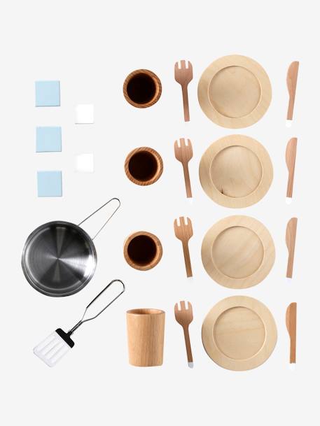 Grande cuisine en bois FSC® équipée rose - vertbaudet enfant 