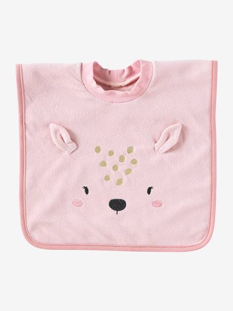 Grand bavoir à enfiler bois de rose+écru+ourson+tigre+vert - vertbaudet enfant 