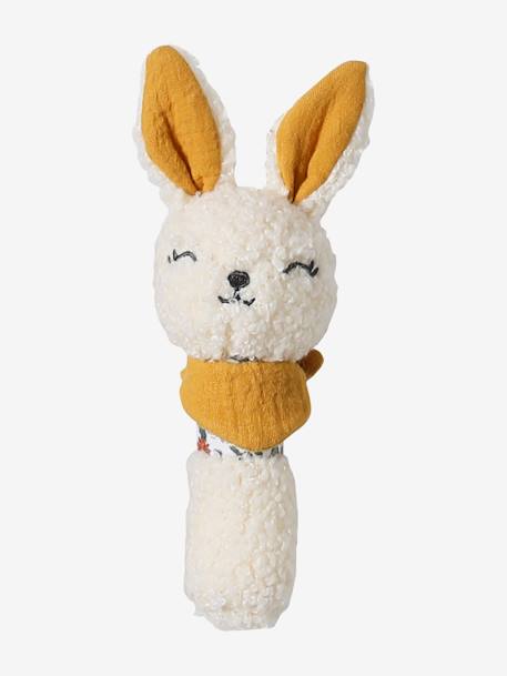 Doudou plat lapin personnalisable + hochet en mallette rose+vert - vertbaudet enfant 