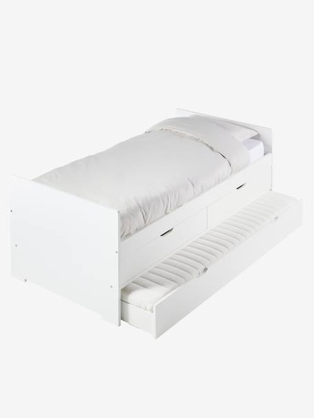 Lit gigogne avec tiroirs de rangement blanc - vertbaudet enfant 