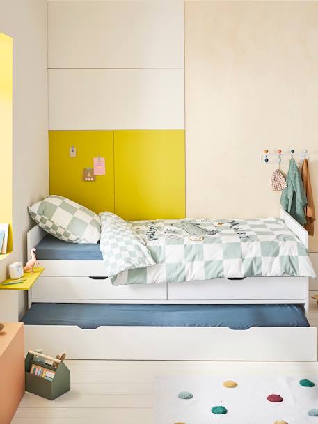Lit gigogne avec tiroirs de rangement blanc - vertbaudet enfant 