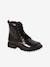 Boots enfant fille vernies synthétique zippées bronze+lot noir+noir+noir imprimé - vertbaudet enfant 