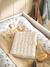 Protège carnet de santé en gaze de coton beige imprimé+cappuccino+ficelle - vertbaudet enfant 