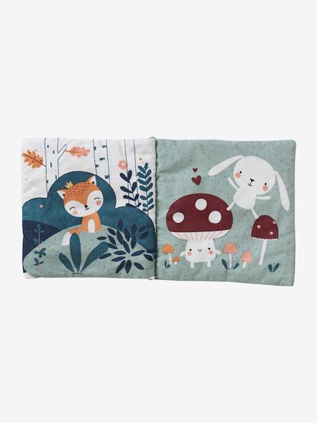 Geschenkdoos met 3 stuks:  knuffeldoek + rammelaar + prentenboek betoverd bos+groen - vertbaudet enfant 