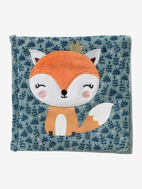 Geschenkdoos met 3 stuks:  knuffeldoek + rammelaar + prentenboek betoverd bos+groen - vertbaudet enfant 