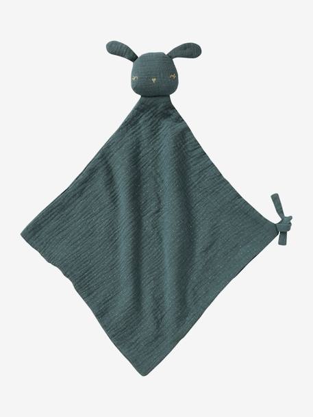 Geschenkdoos met 3 stuks:  knuffeldoek + rammelaar + prentenboek betoverd bos+groen - vertbaudet enfant 