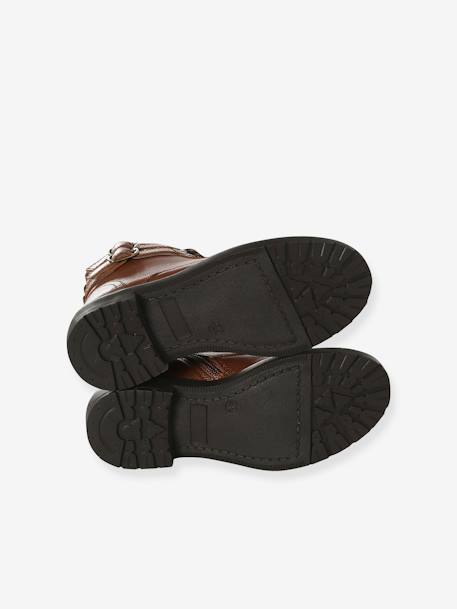 Boots Gavroche Cuir Fille marron - vertbaudet enfant 