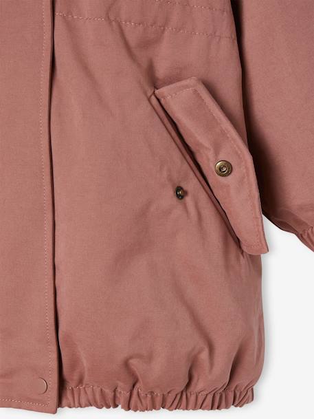 Parka fille à capuche doublée imitation fourrure bois de rose+camel+marine+noir - vertbaudet enfant 