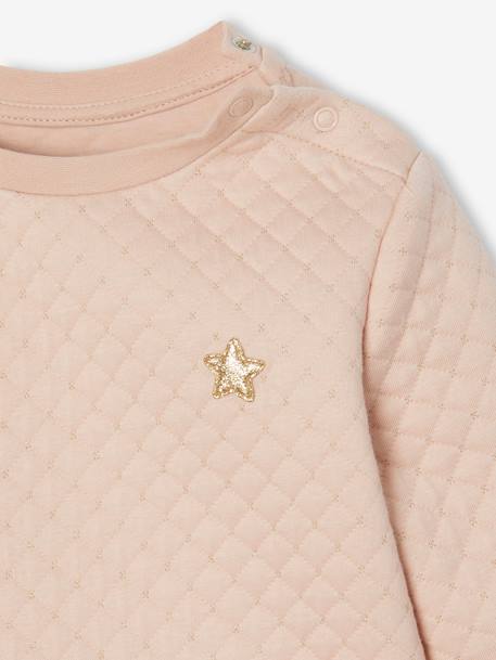 Robe Noël fille bi-matière rose poudré+rouge brique - vertbaudet enfant 