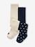 Lot de 2 paires de collants bébé fille motifs coeurs beige+marine - vertbaudet enfant 