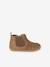 Boots souples en cuir zippées et élastiquées camel+marine - vertbaudet enfant 