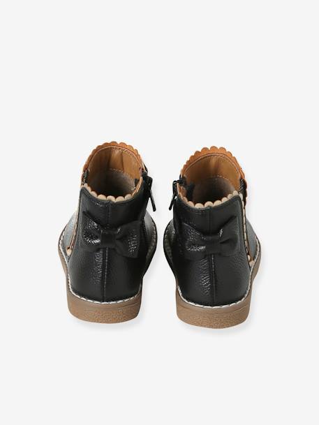 Boots bébé fille cuir zippées beige imprimé+bordeaux+CAMEL+marine+noir - vertbaudet enfant 