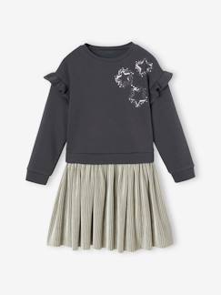 Robe de fête bi-matière fille étoiles en sequins fille  - vertbaudet enfant