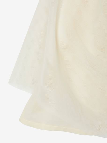 Robe Noël bi-matière jupon en tulle fille écru - vertbaudet enfant 