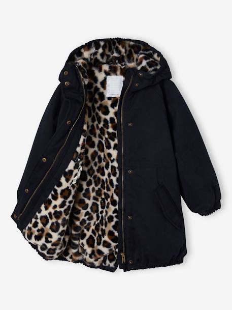Parka fille à capuche doublée imitation fourrure bois de rose+camel+marine+noir - vertbaudet enfant 