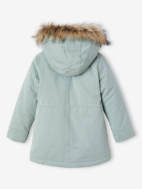 Parka fille 3 en 1 hiver à capuche DARK GREEN+kaki+PURPLE DARK+vert de gris - vertbaudet enfant 
