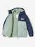 Tweekleurig jongensjack met kap en gerecyclede polyester vulling bruin+saliegroen - vertbaudet enfant 
