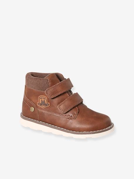 Boots enfant garçon synthétique à scratchs bleu+marron+noir - vertbaudet enfant 