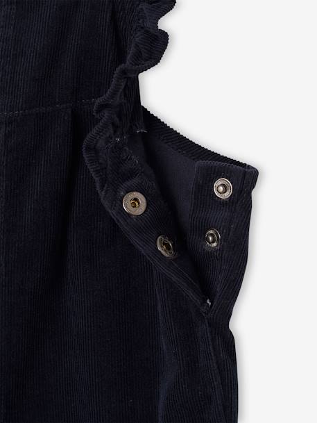 Salopette à volants bébé en velours bleu ardoise+prune+vert - vertbaudet enfant 