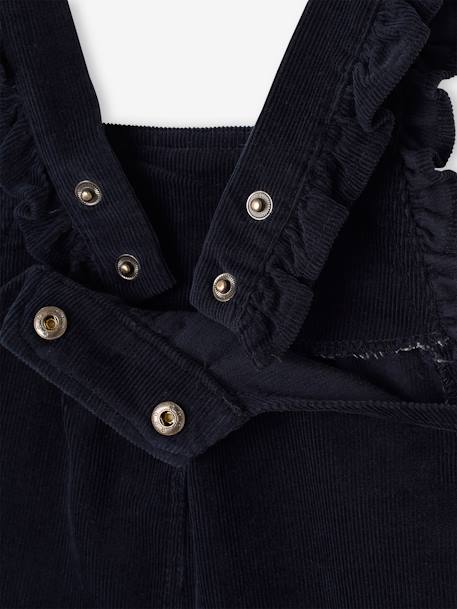 Salopette à volants bébé en velours bleu ardoise+prune+vert - vertbaudet enfant 