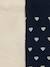 Lot de 2 paires de collants bébé fille motifs coeurs beige+marine - vertbaudet enfant 