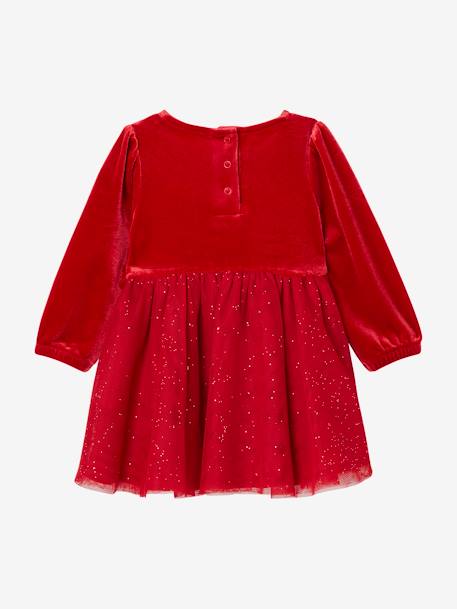 Baby Weihnachts-Geschenkset: Kleid mit Glitzertüll & Haarband BASIC rood - vertbaudet enfant 