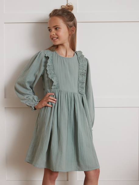 Fille-Robe fille en gaze de coton