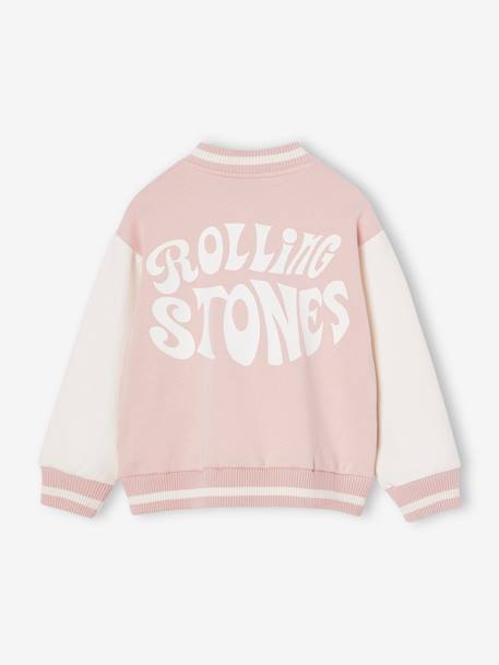 Blouson bombers Rolling Stones fille rose pâle - vertbaudet enfant 