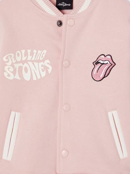 Blouson bombers Rolling Stones fille rose pâle - vertbaudet enfant 