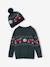 Coffret Noël pull jacquard et bonnet à pompon garçon vert sapin - vertbaudet enfant 
