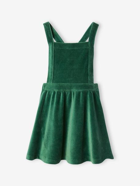 Ensemble robe tablier en velours et t-shirt fille rose+vert - vertbaudet enfant 