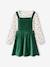 Ensemble robe tablier en velours et t-shirt fille rose+vert - vertbaudet enfant 
