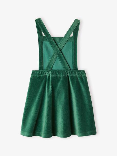 Ensemble robe tablier en velours et t-shirt fille rose+vert - vertbaudet enfant 