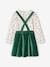 Ensemble robe tablier en velours et t-shirt fille rose+vert - vertbaudet enfant 