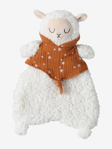 Doudou mouton bi-matière avec mallette beige - vertbaudet enfant 