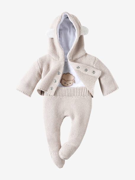 Ensemble 3 pièces vêtements pour poupon beige - vertbaudet enfant 