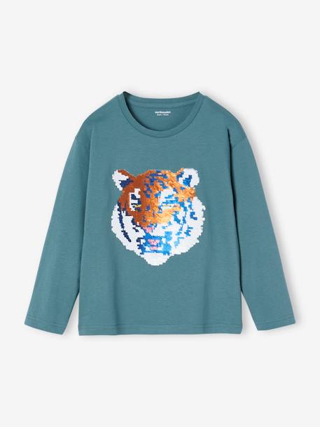T-shirt à sequins réversibles garçon vert d'eau - vertbaudet enfant 