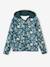 Sport sweatshirt met rits en bloemenprint in technisch materiaal antraciet+ecru+groen, bedrukt - vertbaudet enfant 