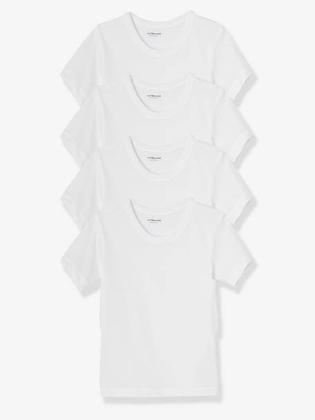 Lot de 4 T-shirts garçon BASICS BLANC - vertbaudet enfant 