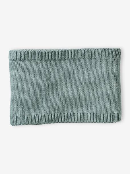 Ensemble bébé garçon bonnet + snood + moufles BASICS vert d'eau - vertbaudet enfant 