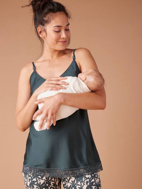 Ensemble 3 pièces homewear grossesse Envie de Fraise vert sapin - vertbaudet enfant 