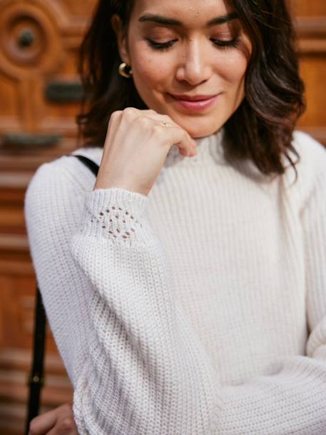 Pull grossesse et allaitement devant/dos évolutif anthracite+vanille - vertbaudet enfant 