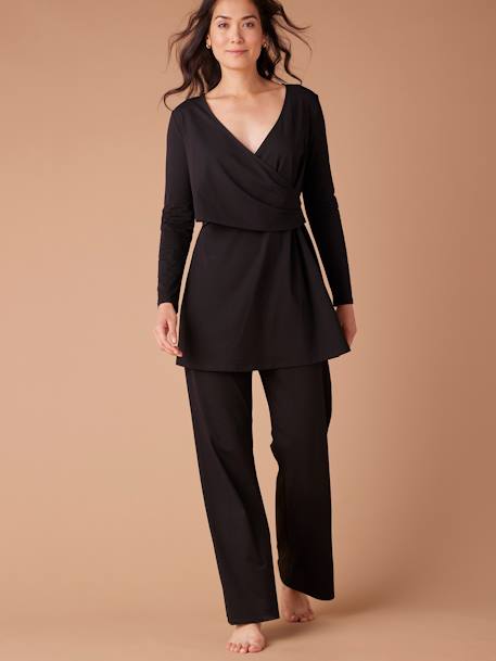 Kit maternité 2 en 1 robe -tunique et pantalon large noir - vertbaudet enfant 
